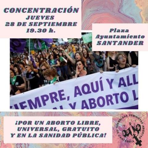 Las asambleas feministas abiertas de Cantabria exponen sus reivindicaciones por un aborto libre