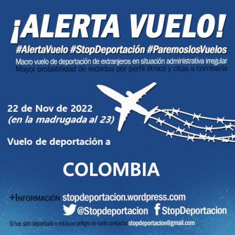  ||ALERTA|| Vuelo deportación COLOMBIA 22/11/2022