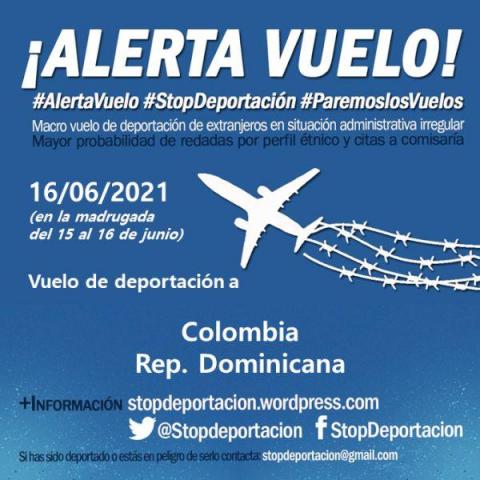 ||ALERTA|| Vuelo deportación a COLOMBIA/REP.DOMINICANA 16/06/2021