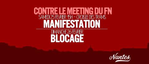 Manifestación antifascista contra el Frente Nacional en Nantes