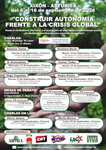 Jornadas en Gijón: «Construir autonomía ante la crisis global»