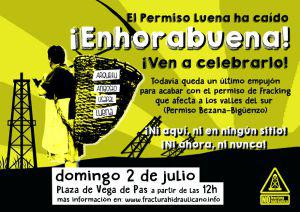 Fiesta-celebración por la extinción del permiso de fracking Luena de Repsol en Vega de Pas