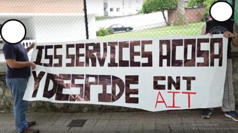 ISS acosa y despide, solidaridad frente al consulado de Dinamarca