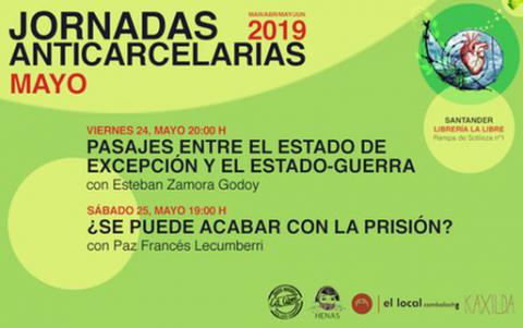 Jornadas anticarcelarias. Mayo 2019