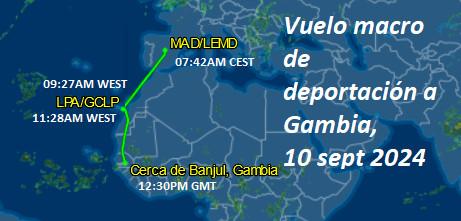 Nota informativa|| El ministerio del interior fleta un vuelo macro  de deportación a Gambia