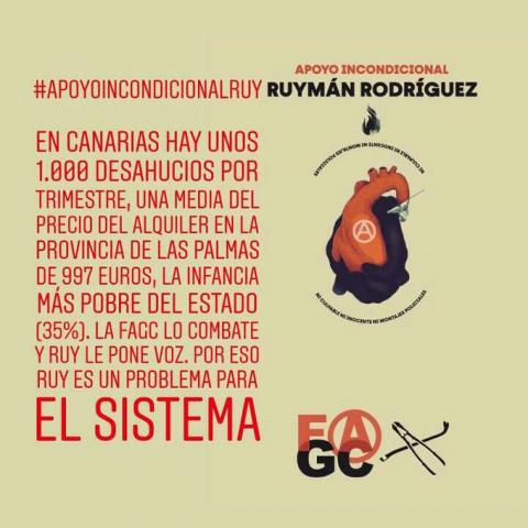  Solidaridad y apoyo a nuestro compañero Ruymán Rodríguez