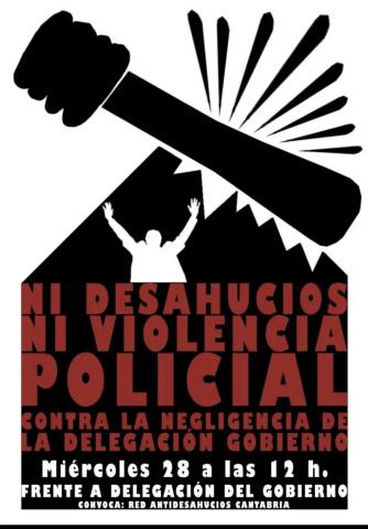 La Red Antidesahucios de Cantabria convoca concentración este miércoles contra la «escalada policial» y la «negligencia política» en los desahucios